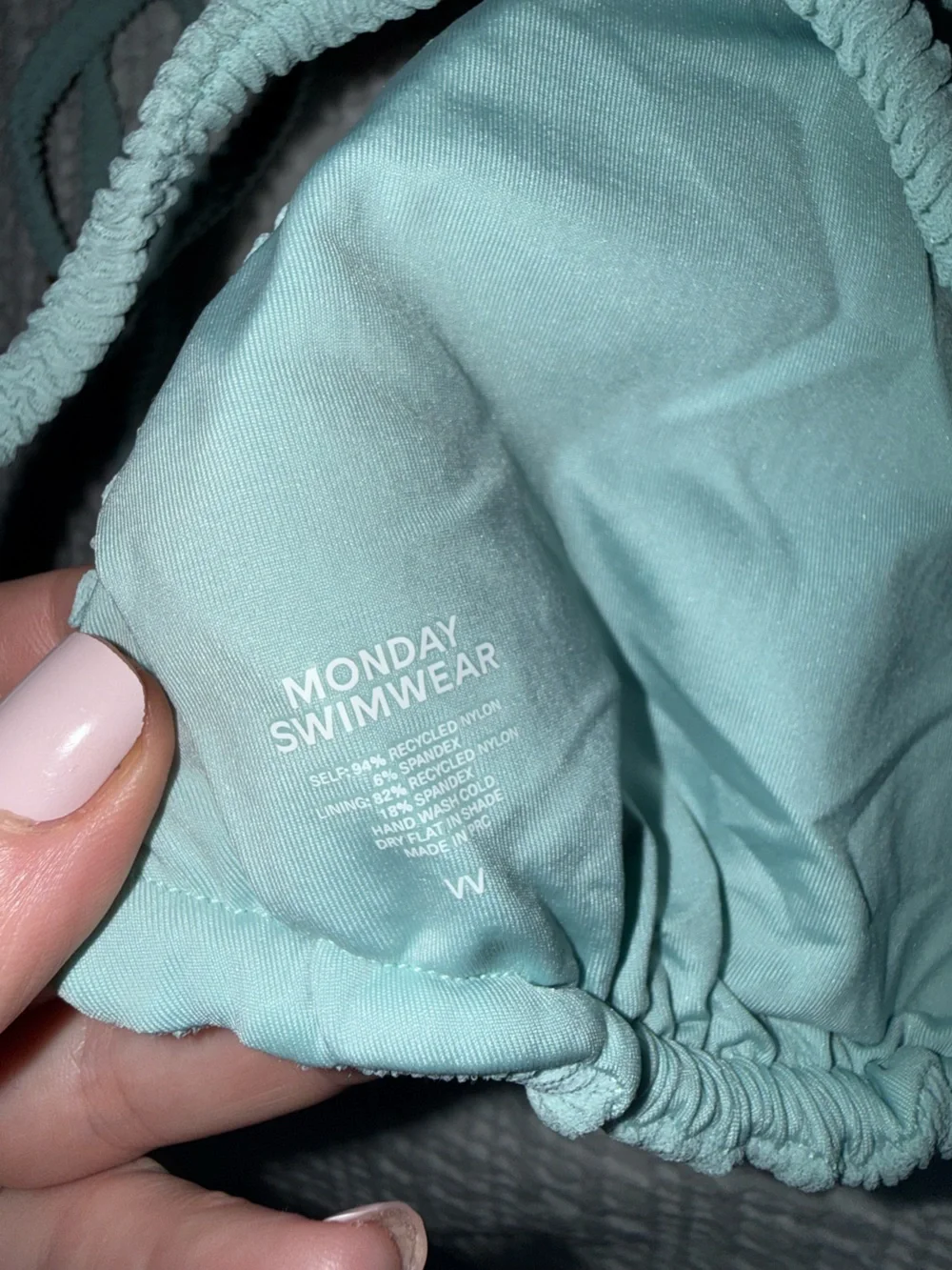Monday Swimwear NET new Palma Top in sea Grass Crinkle VV 14 XL